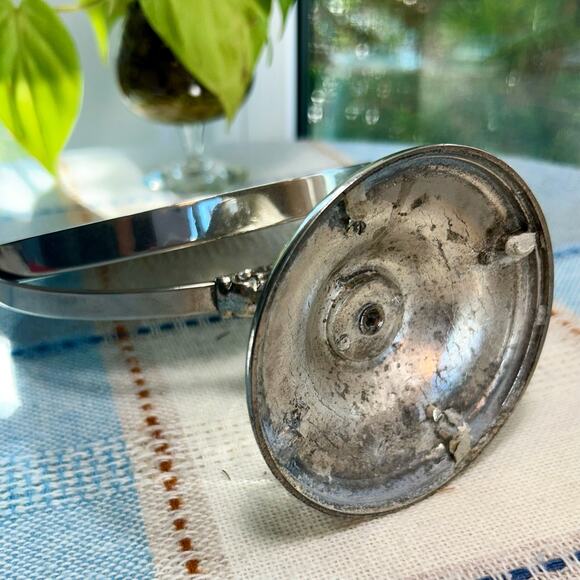 Vintage Ornate Silver Tone Vanity Mirror – Double Sided - Picture 8 of 15